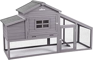 Aivituvin 69in Wooden Chicken Coop, Outdoor Large Hen House with Nest Box Poultry Cage, Rabbit Hutch - Waterproof UV Panel