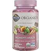 Garden of Life Organics Women's Gummy Vitamins - Berry - Certified Organic, Non-GMO, Vegan, Kosher Complete Multi - Methyl B12, C & D3 - Gluten, Soy & Dairy Free, 120 Real Fruit Gummies