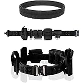 BittPicc 8 in 1 Police Tactical Belt Security Guard Belt Versatile Military Utility Belt Modular Equipment System Molded Duty Belt Set for Law Enforcement