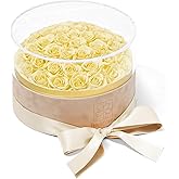 50 forever Roses preserved roses in Luxury Gift Box with clear aclyric cover – Real Roses in a Box That Last Forever – Romantic Birthday Gifts for Women, Mom, & Anniversary – Eternal Flowers