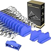 48PCS Magnetic Wrench Organizer for Tool Drawer,Wrench Holder with Metric&SAE Label,Modular Tool Storage Rack for Screwdriver