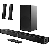 LARKSOUND 4.1 CH Sound Bar with Subwoofer, 2-in-1 Detachable Soundbar for Smart TV, Gaming Monitor, Bluetooth 5.3/HDMI ARC/Optical/Aux Connections