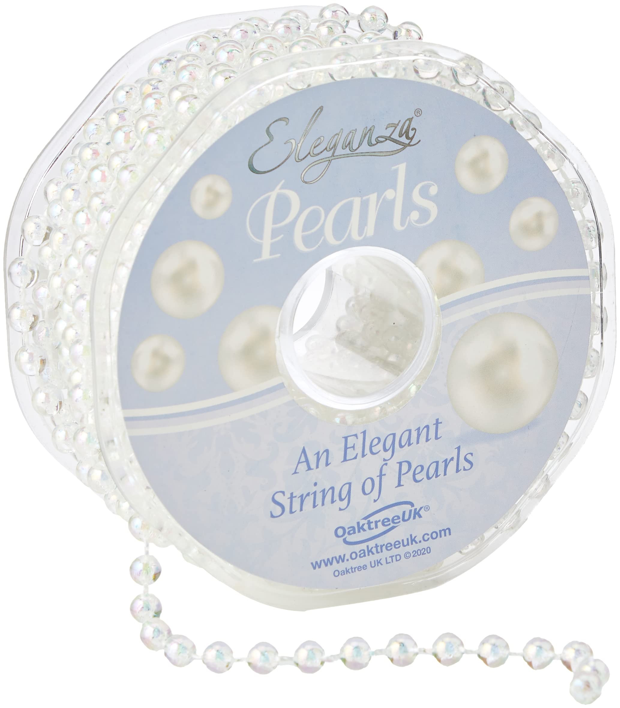 Eleganza No.42 Pearl Bead String, Plastic, Iridescent, 6 mm x 10 m