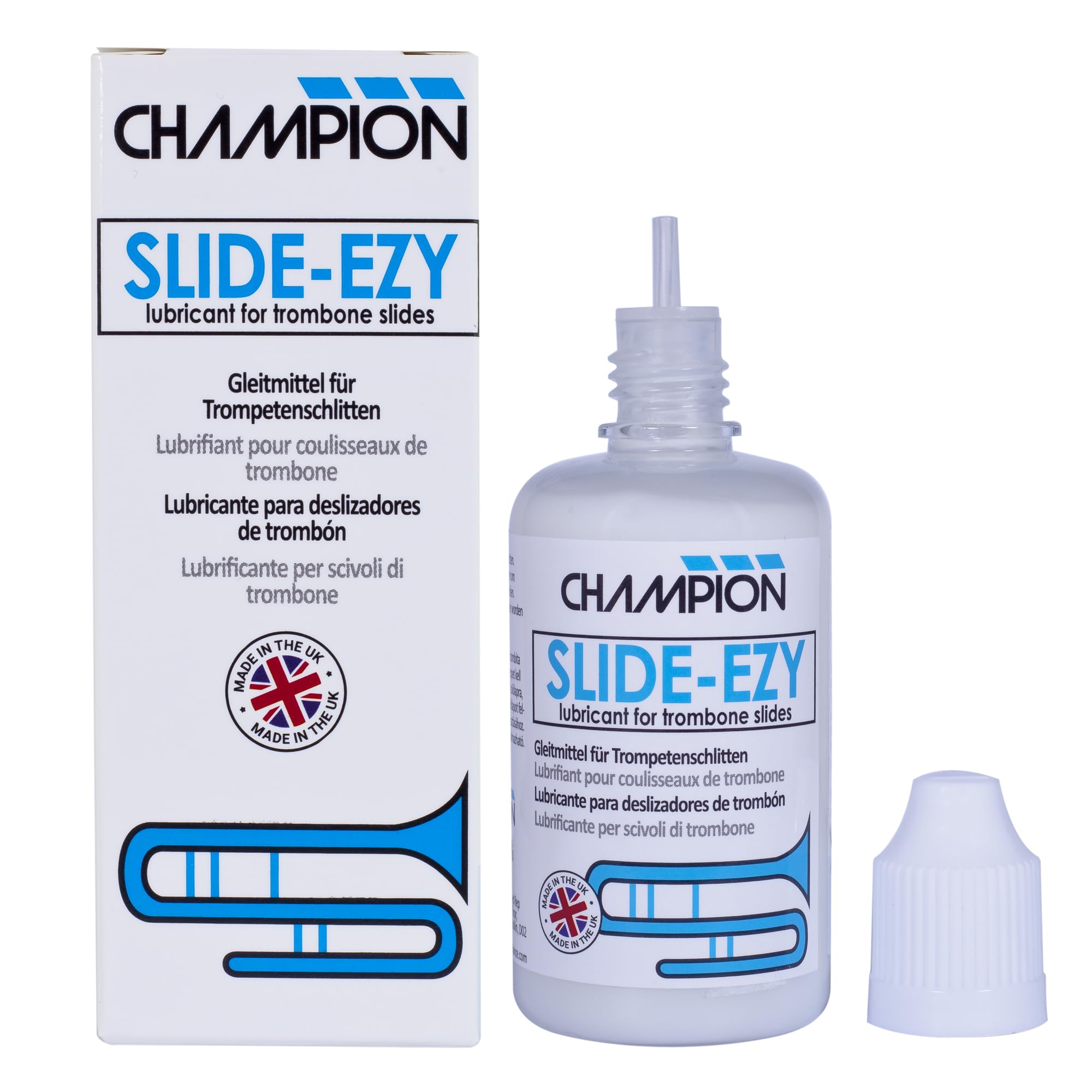Champion Slide-Ezy Trombone Slide Cream Lubricant. Lubrication for Bb, Bb/F, Alto, and Brass Trombone Slides. Odourless & Easy To Apply Trombone Instrument Lubrication Cream. Made in the UK. (50ml) — image 1