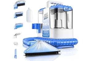 QYNTO Carpet Cleaner Machine, 20Kpa Powerful Suction with 5 Cleaning Tools, Cleaning Solution, Car/Auto Detailer, Lightweight Compact Design for Rug, Carpet, Car Seats, Pets, Stairs, Couches,Blue