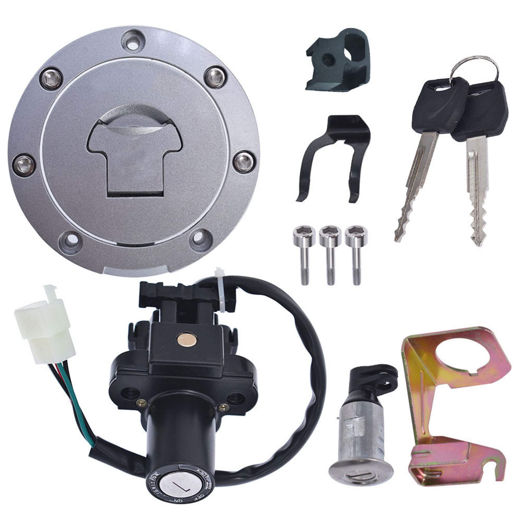 Photo 1 of waltyotur Ignition Switch Fuel Gas Cap Seat Lock Key Set Replacement for Honda CBR600F4/F4I CBR600RR CBR900RR CBR929RR CBR954RR CBR1000RR CBR1100XX VTR1000 VFR800 NT650 NT700V