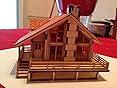 Desktop Wooden Model Kit Garden House A with a large deck by YOUNGMODELER