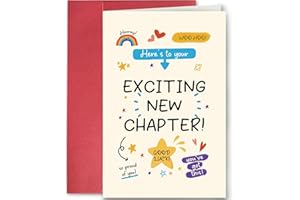 New Chapter Greeting Card - Inspirational Congratulations & Good Luck Card for Graduation, Promotion, Retirement, New Job, Ne