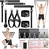 Bbtops Pilates Bar Kit with Resistance Bands,Pilates Bar with Stackable Bands Workout Equipment for Legs,Hip,Waist and Arm,Exercise Fitness Equipment for Women & Men Home Gym Yoga Pilates