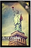 skyDrama 100% Solid Wood 8x14 Picture Frame, Black