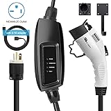 Megear Level 1-2 EV Charger(100-240V,16A) Portable EVSE Home Electric Vehicle Charging Station(NEMA6-20 with Adapter for NEMA