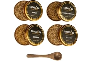 SMOKESHOW COCKTAIL SMOKER Wood Chips for Cocktail Smoker 4 oz 4-Pack. Apple, Hickory, Cherry, Bourbon Soaked Oak. Perfect for Old Fashioned, Whiskey and Any Smoked Drinks. USA Made by Smokeshow