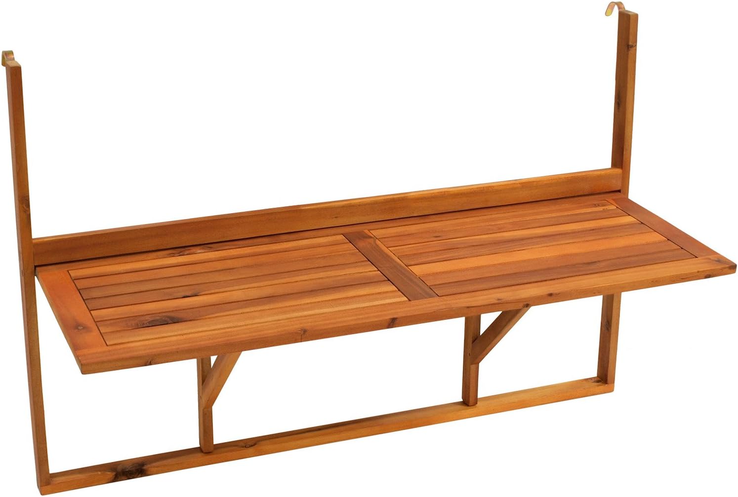 DEGAMO Balkonhängetisch 120x40cm klappbar, Grosse Ausführung, Akazienholz, FSC®-Zertifiziert