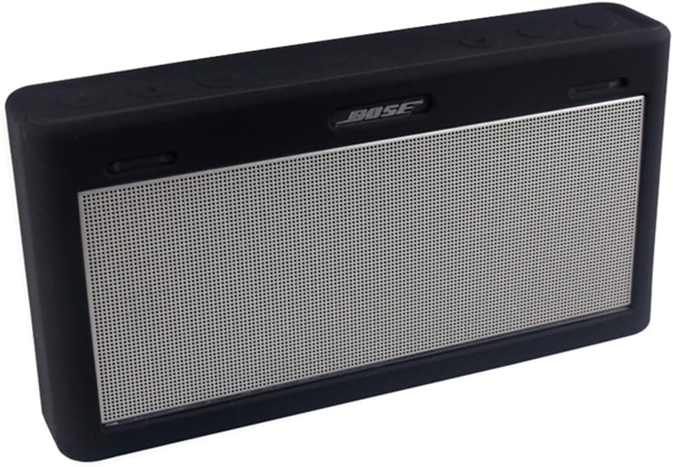Longhui for Bose Mini 3 Case, Soft Travel Carrying Case Silicone Protective Cover Skin for Bose Soundlink Mini III Wireless Bluetooth Speaker (Black)