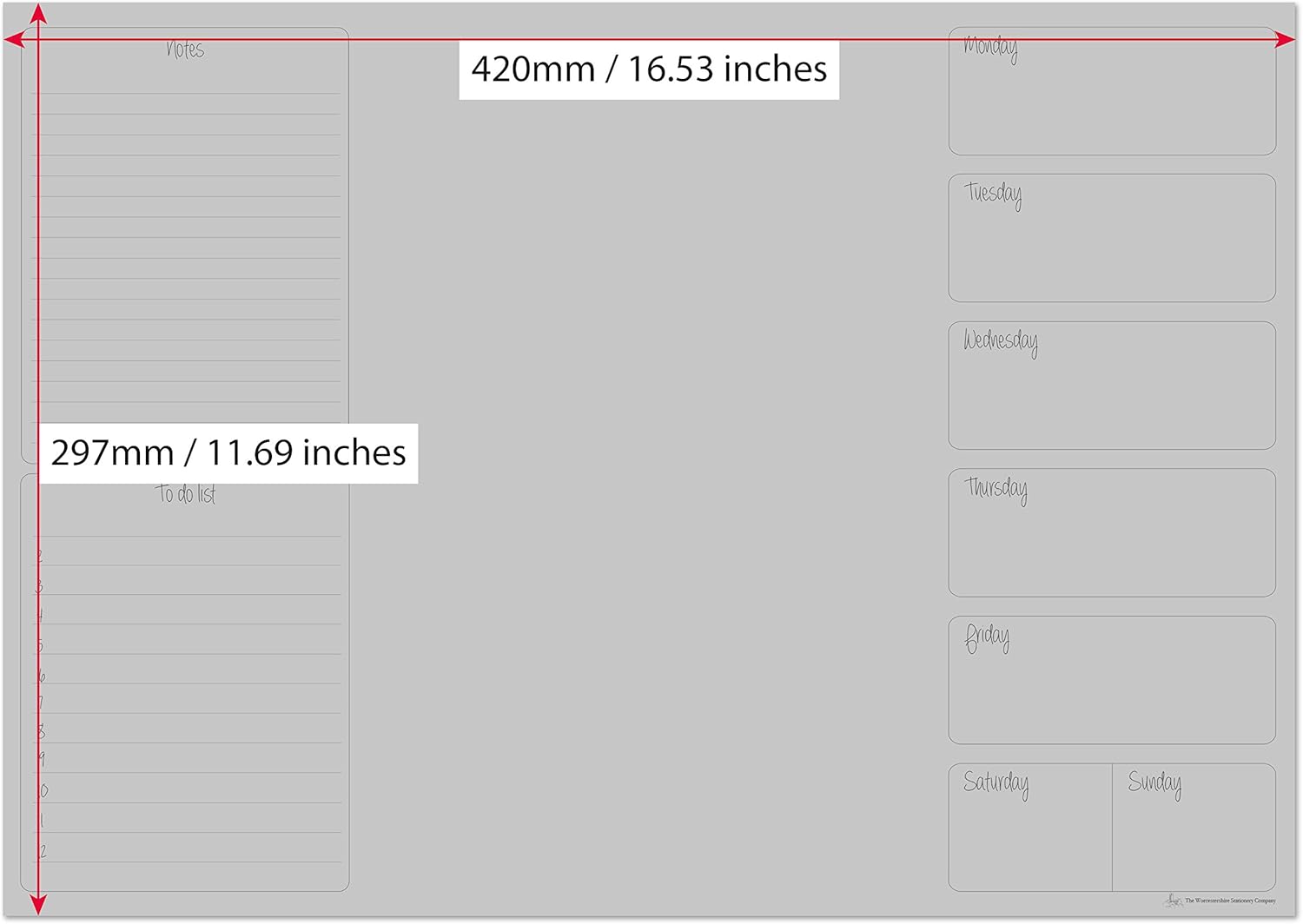 11.69 x 16.53, (A3) Desk pad Jotter with Daily Planner, Days of The Week and Notes: Home & Kitchen
