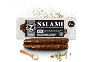 ZICK'S SPECIALTY MEATS Zick’s Specialty Meats Salami w/Fennel & Red Wine (8oz) | Premium Charcuterie Series Salami Snack | Smoked & Dried Sausage | Naturally Cured Meats Snack Pack | Authentic Gourmet Treat for Meat Lovers