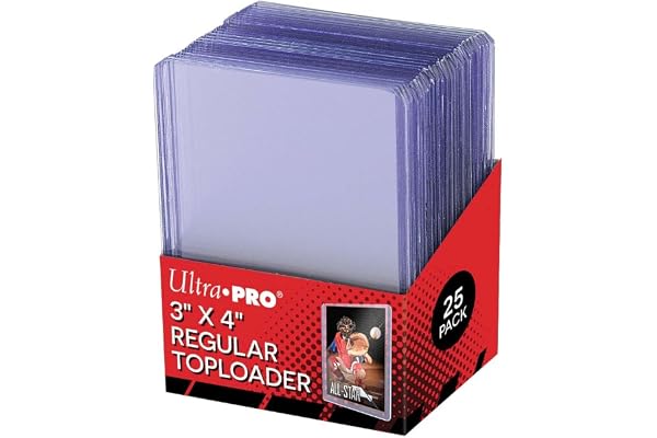 Ultra Pro UP81222 25-3 X 4 Top Loader Card Holder for Baseball, Football, Basketball, Hockey, Golf, Single Sports Cards Top L