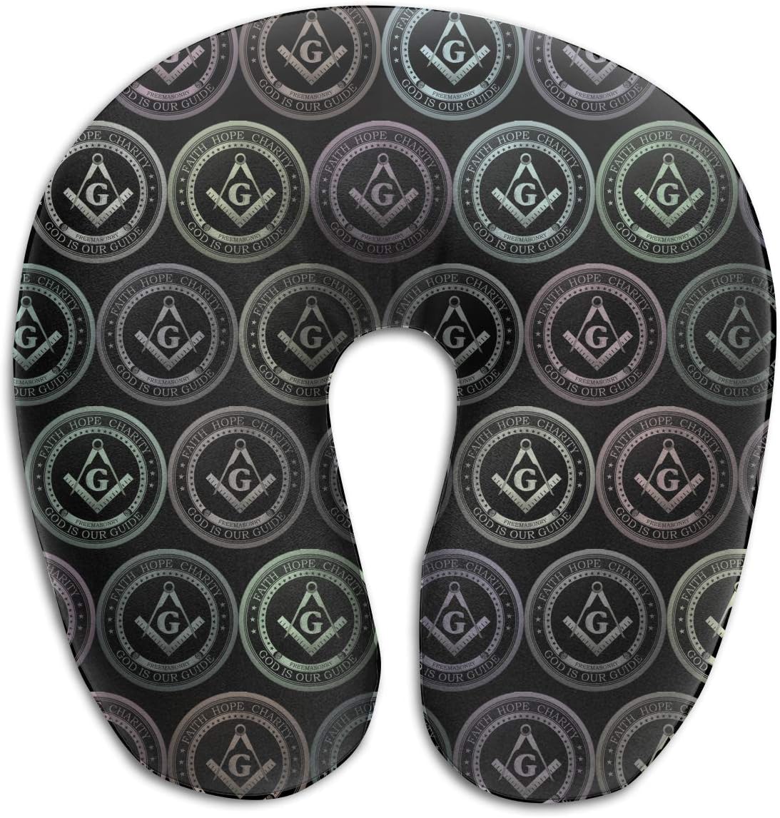 XUJ YOGA Masonic Faith Hope Charity Freemason Logos U-Shaped Pillow Get Wrapped in Extreme Comfort with Memory Foam Neck Pillow Provides Relief and Support for Travel Office Home Neck Pain