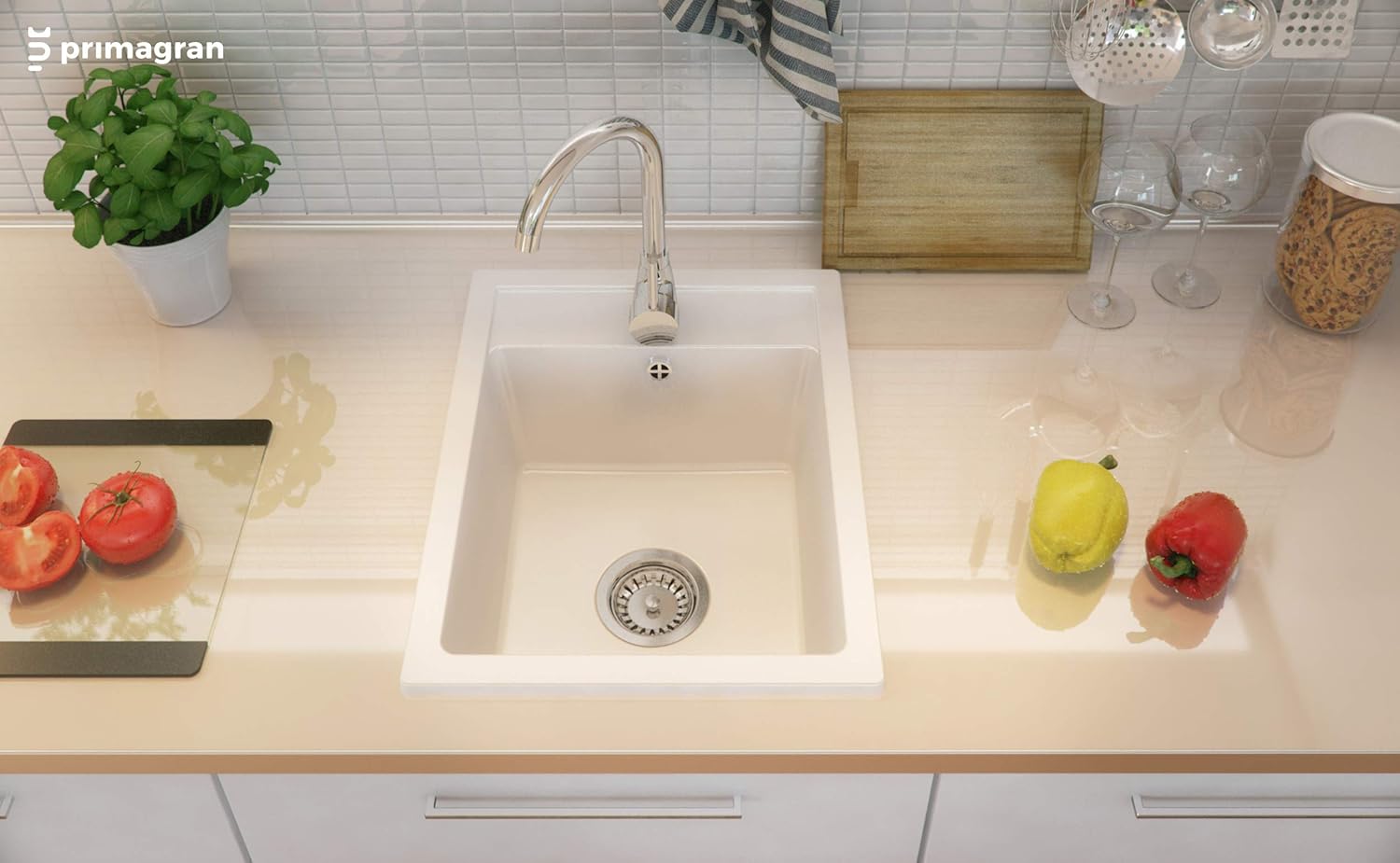 Primagran Spulbecken Aus Granit Riga Einzelbecken Einbauspule Inclusive Ablaufgarnitur Mit Siphon 1 Becken Com Kuchen Badinstallationen