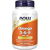 NOW Foods Supplements, Omega 3-6-9 1000 mg with a blend of Flax Seed, Evening Primrose, Canola, Black Currant and Pumpkin Seed Oils, 100 Softgels