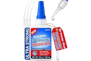 ALECPEA 3D Print Glue, 30g Thin Super Glue for PLA, ABS, PETG & Resin | Fast 15 