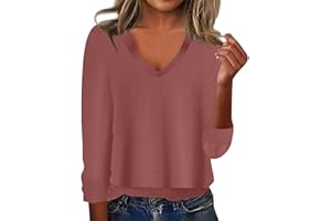 QUFECH Cashmere Sweaters for Women Long Sleeve V Neck Trendy Jumper Knitted Pullover Soft Warm Lightweight Wool Sweater