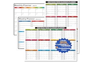 2-Pack 2026 Calendar and 1 Pack Monthly&Weekly Planner - 11 x 17 Inches，Wall/ Desk Calendar 12 Moth of 2 Sided Vertical and H