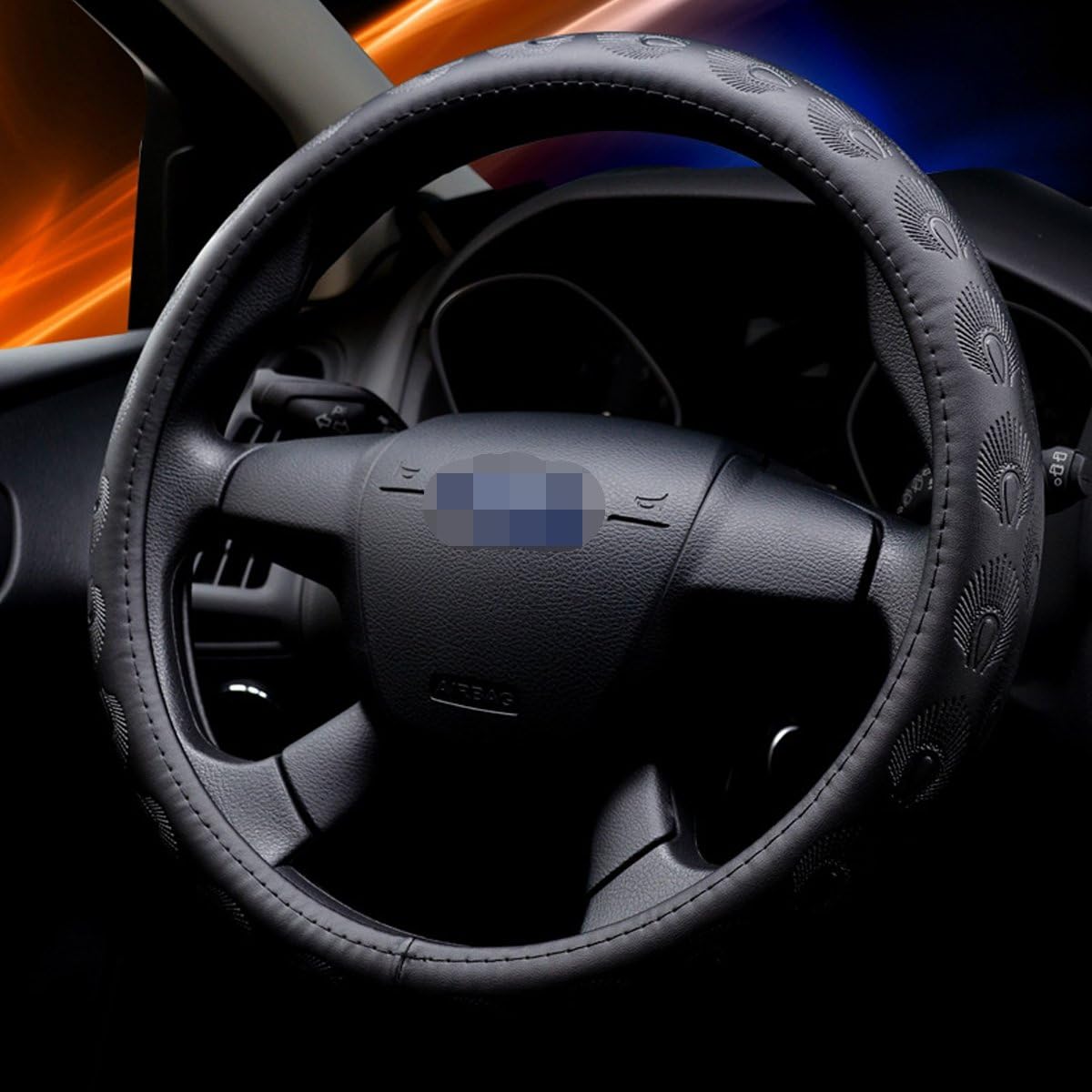 Car Steering Wheel Cover Universal 15 inch Bearing Circle,Air Permeable Skid Proof Automobile Decoration Massage Your Hands And Reduce Fatigue (Black)