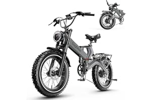EUYBIKE Folding Electric Bike for Adults,1500W Motor(Peak 2000W),35MPH 100Mile,48V 25Ah Battery,20" x 4.0 Fat Tire Foldable Electric Bicycle,Electric Mountain E-Bike,Hydraulic Disc Brake E-Bike