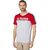 U.S. Polo Assn. Short Sleeve Crew Neck Signature Tricot Stripe Tee Engine Red SM