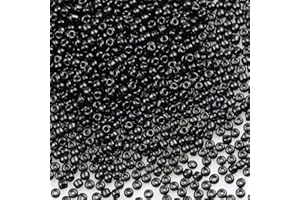 Bala&Fillic Opaque Black Color 3mm Seed Beads About 3600pcs/100Grams in Bag, 8/0 Glass Craft Beads for Making Bracelet and Necklace (Black)