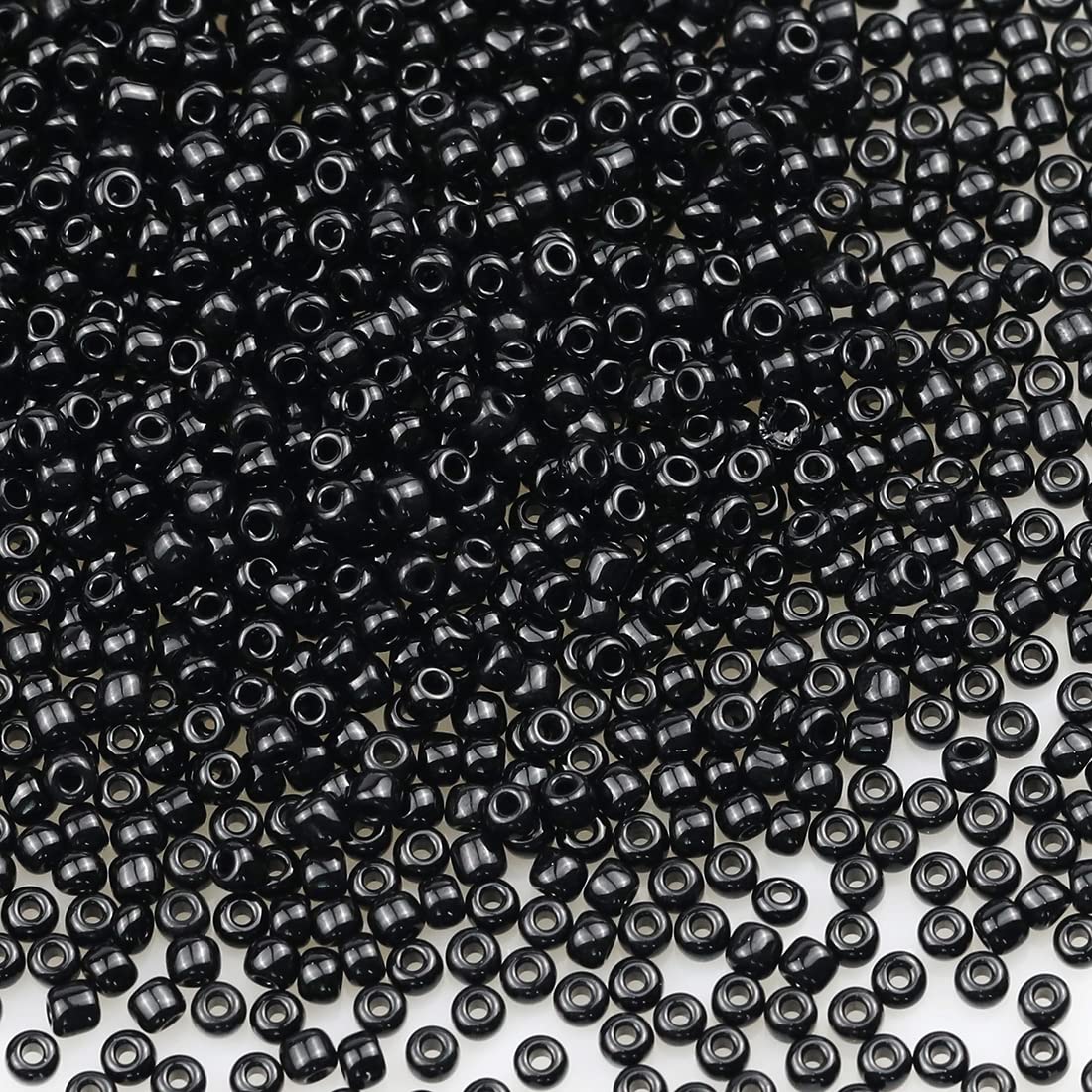 Bala&Fillic Black Color 3mm Seed Beads About 3600pcs/100 Grams in Bag, 8/0 Glass Craft Beads for Making Bracelet Necklace Earring (Black)