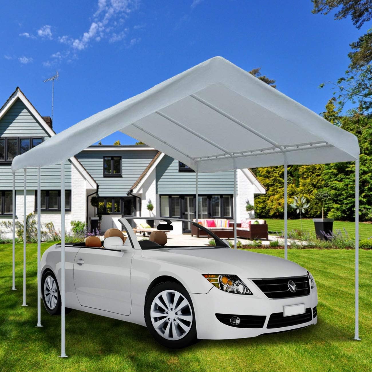 Abba Patio 10 x 20 ft Outdoor Carport Car Canopy Portable Garage Shed