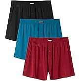 Separatec Stretch Satin Mens Boxer Shorts Buttery Soft Silk Boxers for men Breathable Loose Fit Mens Underwear 3 Pack