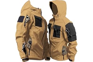 YKS JOOB Men's Outdoor Tactical Jacket Softshell Waterproof Lightweight Windbreaker Multi Pockets Hunting Hiking Jackets