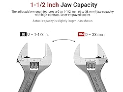 TEKTON 6 Inch Adjustable Wrench