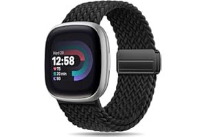 Adorve Magnetic Fabric Band Compatible with Fitbit Versa 4 Bands/Versa 3 Bands/Fitbit Sense 2 Bands/Sense Band for Women Men, Magnetic Breathable Replacement for Fitbit Sense/Sense 2/Versa 4/Versa 3