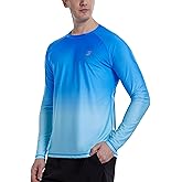 Roadbox Men's UPF 50+ Swim Shirts, Long Sleeve UV Sun Protection Rash Guard, Quick Dry SPF T-Shirt for Beach Surfing Fishing