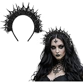 RED-SHYN Flower Halo Crown Headband Black Rose Spiked Sun Headpiece for Women Cosplay Halloween Costume Hair Accessory
