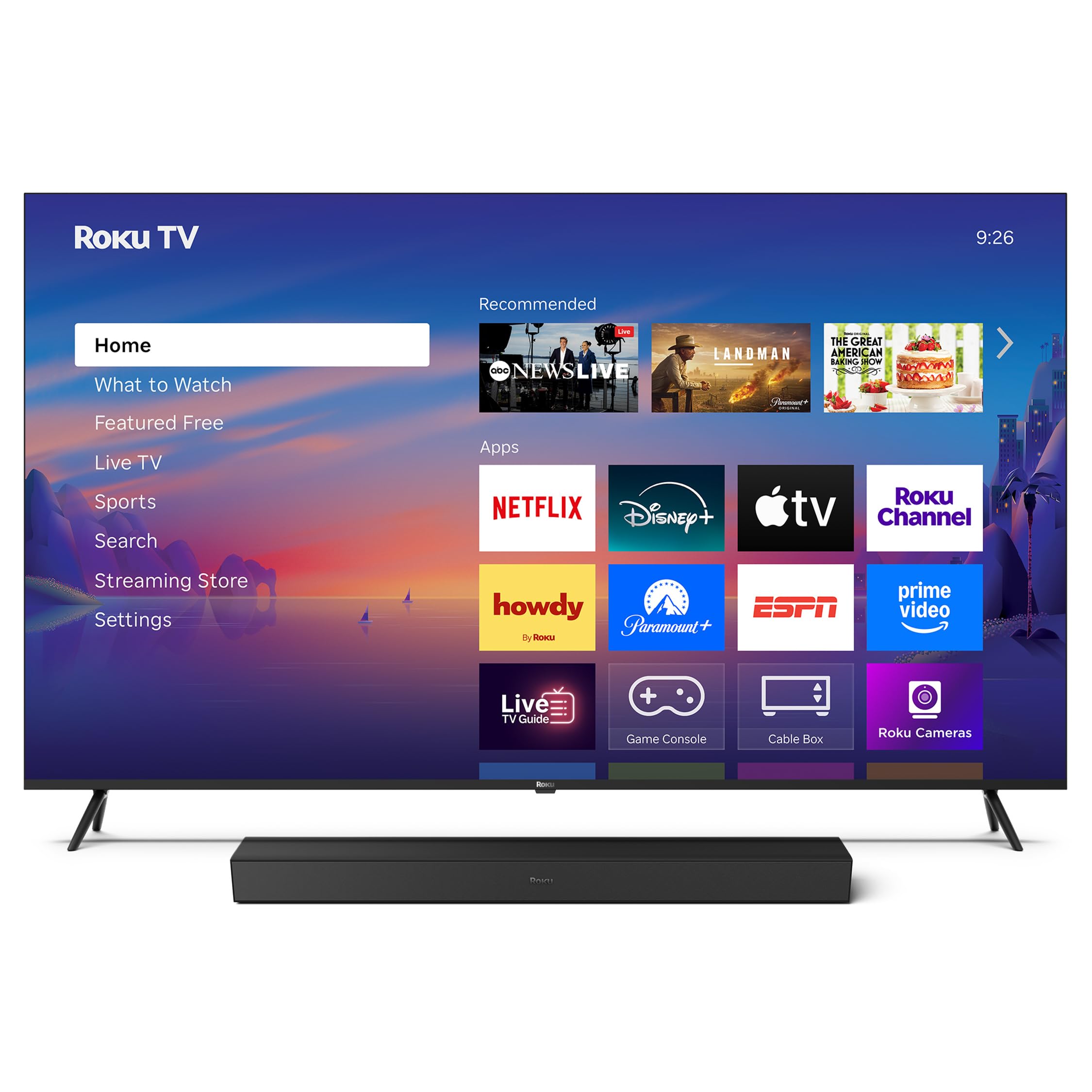 Roku Smart TV – 65-Inch Select Series, 4K HDR TV – RokuTV with Enhanced Voice Remote – Flat Screen LED Television with Wi-Fi TV Wireless Soundbar, Soundbar Exclusively for RokuTV