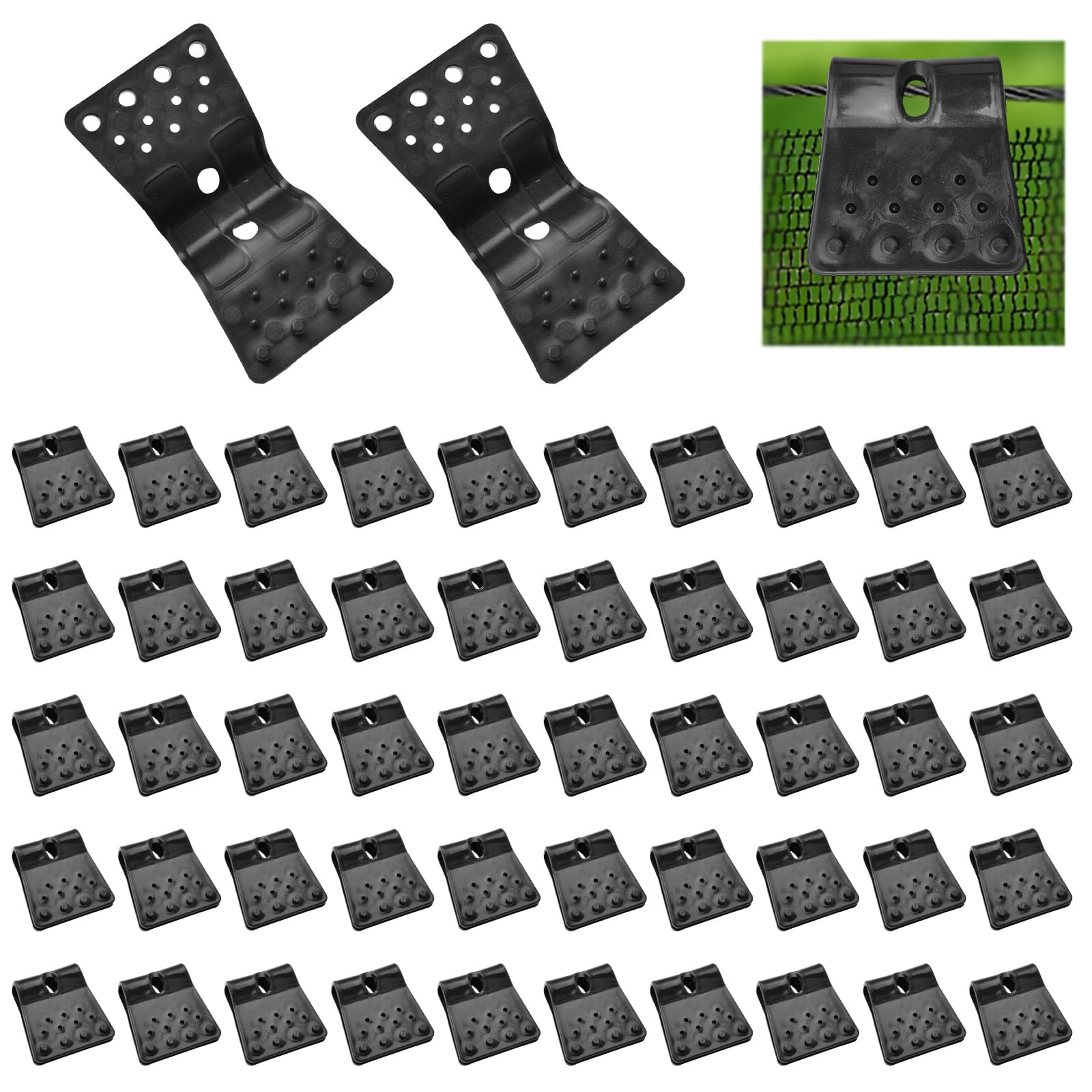 MOROBOR Shade Cloth Plastic Clips, 50 PCS Square Shade Netting Black Clips Plastic Sunshade Clips Square Shade Cloth Plastic Clips for Greenhouse Outdoor Garden Agricultural