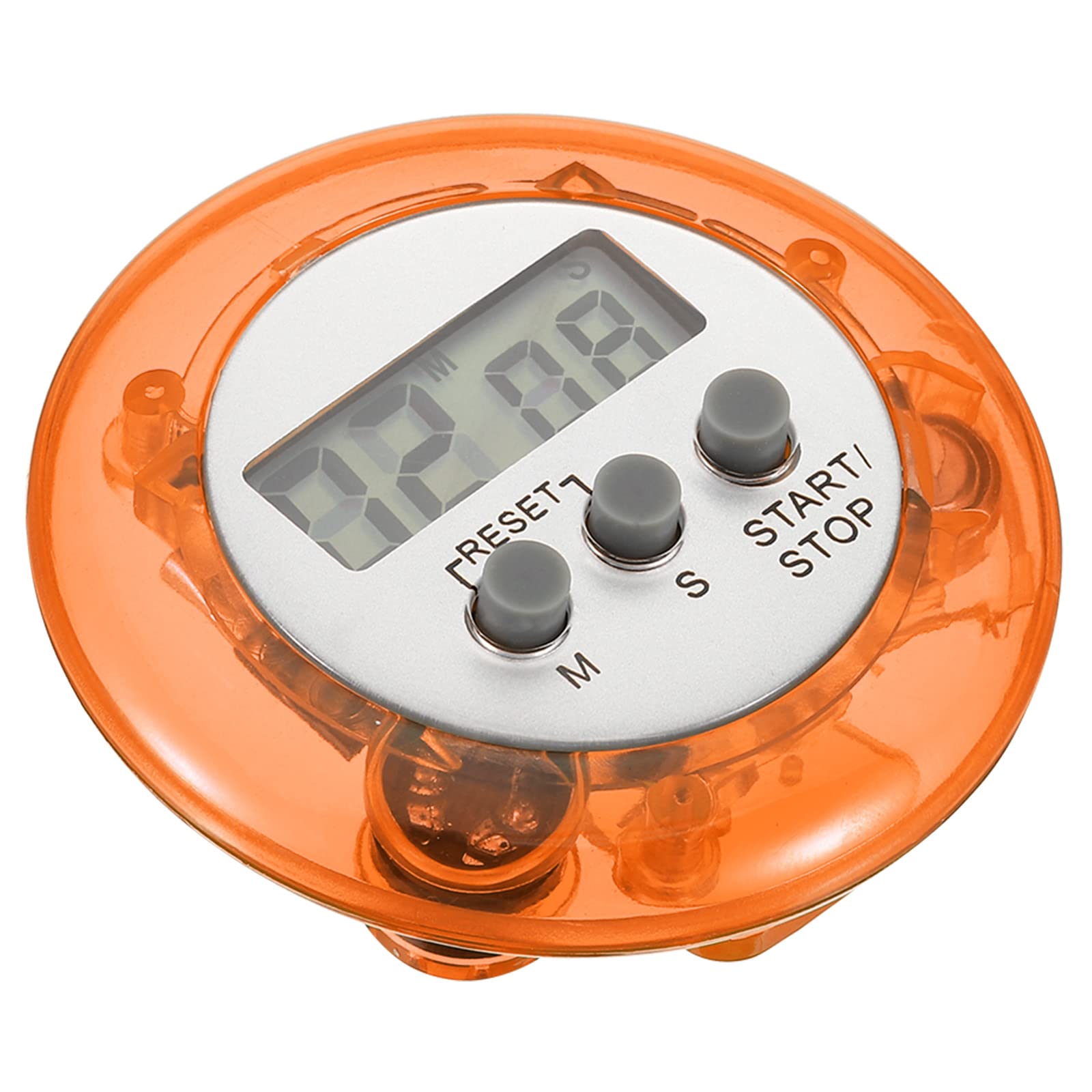PATIKIL Round Digital Timer, Small Count Down/UP Clock with Magnetic, Big LCD Display Loud Sounds Minute Second Kitchen Timer for Games, Cooking, Orange