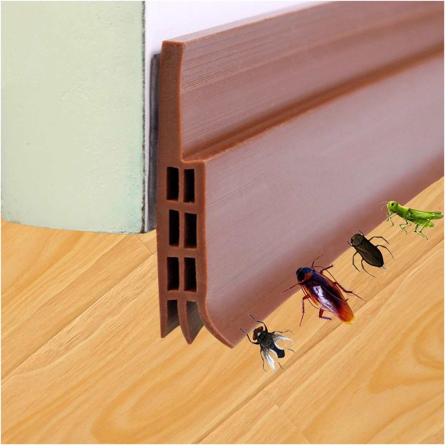 HworkNlife Under Door Draft Stoppers Bottom Seal Strip Under Door Sweep Self-Adhesive Silicone Weather Stripping Soundproof and Dust