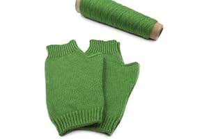iMongol Pure Cashmere Women Men Unisex Fingerless Mittens Gloves Half Fingers, Thumb Hole Thick 3ply Yarn