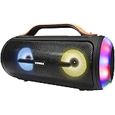 Fisher Bluetooth Speakers, Portable Wireless Speaker 20W PEAK Power Boombox w HD Sound & Lights, Water Resistant, 2H Playtime, TWS, BT 5.2, Built-in Handle, Outdoor for Home/Party/Beach/Travel/Camping