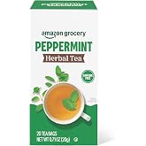 Amazon Grocery, Peppermint Herbal Tea Bags, 20 Ct