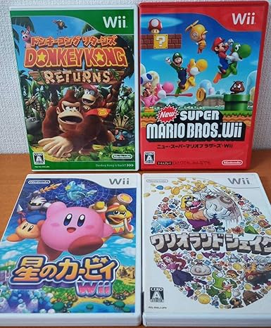 Amazon マリオ ドンキー カービィ ワリオ 任天堂wii名作4作セット 横スクロール冒険アクション 動作確認済 お急ぎ対応 303 おもちゃ ホビー