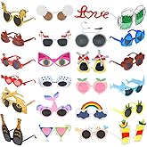 NICOWARM 24PCS Funny Party Sunglasses, Crazy Photo Booth Props, Fun Novelty Glasses, Cool Shpaed Party Sunglasses, Cute Eyewear, Sunglasses Masks, Funny Photo Booth Props Glasses for Adults, Teens