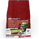 New! Big League Chew Sour Cherry Bubble Gum - Ideal for Baseball Games, Teams, Concessions, Parties, and More | Pack of 12 Bags (2.12oz Each)