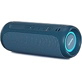 SOWO Portable Bluetooth Speaker, IPX7 Waterproof Wireless Bluetooth Speaker, Bassboom Technology, 25W Loud Stereo Sound, LED Light with TWS Pairing, 16H Playtime for Home and Outdoor -Blue